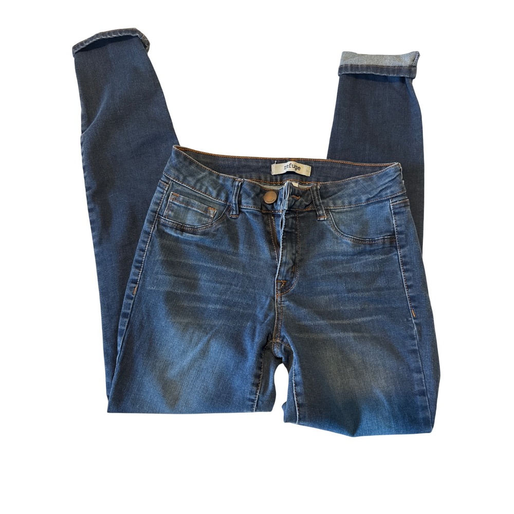 Refuge Denim Jeans Women's Blue Wash Skinny High Rise Casual‎ Pants